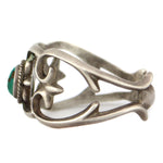 Navajo - Turquoise and Silver Sandcast Bracelet c. 1940-50s, size 6