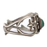 Navajo - Turquoise and Silver Sandcast Bracelet c. 1940-50s, size 6