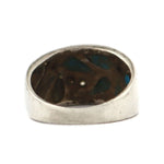 Non-Native - Opal Inlay and Silver Ring c. 1970-80s, size 8.25