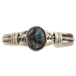 Darrell Victor - Apache - Turquoise and Silver Bracelet c. 1990-2000s, size 6.25