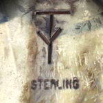 Tim Yazzie - San Felipe - Turquoise, Sterling Silver Overlay, and Leather Bolo Tie with Heartline Bear Design c. 2000s, 3" x 2" bolo