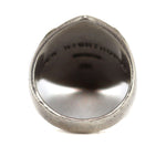 Ben Nighthorse (b. 1933) - Cheyenne - Turquoise and Sterling Silver Overlay Ring with Feather Pictorials c. 1980-90s, size 5.75