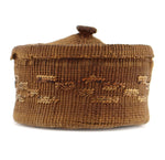 Tlingit Lidded Basket c. 1900s, 2.5" x 4"