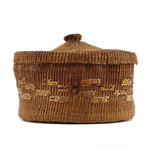 Tlingit Lidded Basket c. 1900s, 2.5" x 4"