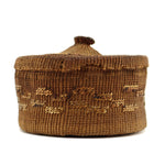 Tlingit Lidded Basket c. 1900s, 2.5" x 4"