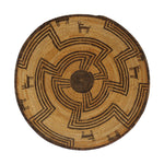 Apache Basket with Deer and Whirling Logs Design c. 1940-60s, 4" x 17.5"