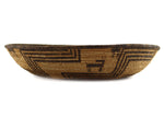 Apache Basket with Deer and Whirling Logs Design c. 1940-60s, 4" x 17.5"