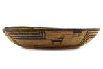 Apache Basket with Deer and Whirling Logs Design c. 1940-60s, 4" x 17.5"