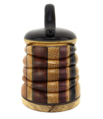 Terry Evans - Bog Oak with Bead Wood Lidded Box with Handle, 5.5" x 4.6" x 3.3"