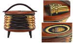 Terry Evans - Bubinga with Handle, Inlay, and Legs Wood Lidded Box, 8" x 8" x 4"