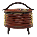 Terry Evans - Bubinga with Handle, Inlay, and Legs Wood Lidded Box, 8" x 8" x 4"