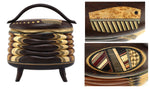 Terry Evans - Wenge with Handle, Inlay, and Legs Wood Lidded Box, 8" x 7.25" x 4"