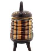 Terry Evans - Wenge with Handle, Inlay, and Legs Wood Lidded Box, 8" x 7.25" x 4"