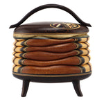 Terry Evans - Wenge with Handle, Inlay, and Legs Wood Lidded Box, 8" x 7.25" x 4"