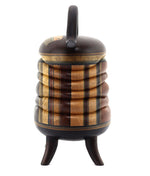 Terry Evans - Wenge with Handle, Inlay, and Legs Wood Lidded Box, 8" x 7.25" x 4"