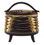 Terry Evans - Wenge with Handle, Inlay, and Legs Wood Lidded Box, 8" x 7.25" x 4"