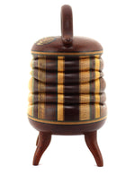 Terry Evans - Andira with Handle, Inlay, and Legs Wood Lidded Box, 7.5" x 6" x 4"