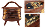 Terry Evans - Andira with Inlay and Legs Wood Lidded Box, 7.4" x 6.5" x 3.6"