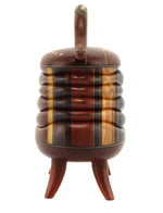 Terry Evans - Andira with Inlay and Legs Wood Lidded Box, 7.4" x 6.5" x 3.6"