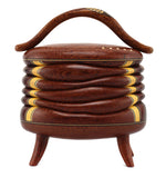 Terry Evans - Andira with Inlay and Legs Wood Lidded Box, 7.4" x 6.5" x 3.6"