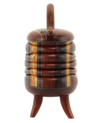 Terry Evans - Andira with Inlay and Legs Wood Lidded Box, 7.4" x 6.5" x 3.6"