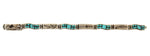 Fernando Benally - Navajo - Turquoise and Jet Inlay and Silver Link Bracelet c. 1990s, 7" length