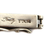 Fernando Benally - Navajo - Turquoise and Jet Inlay and Silver Link Bracelet c. 1990s, 7" length