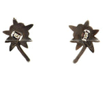 Zuni - Turquoise Needle Point and Silver Post Earrings c. 1930-40s, 1" x 0.75"