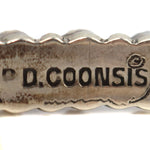 Paylee and Darlene Coonsis - Zuni - Purple Spiny Oyster and Silver Row Bracelet with Stamped Design c. 1980-90s, size 6.25