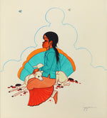 Beatien Yazz (Little No Shirt) (1928-2012) - Navajo Girl with Lambs