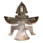 Zuni - Multi-Stone Inlay and Silver Knifewing God Pin/Pendant c. 1940-50s, 2.125" x 2"