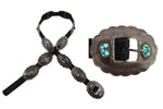 Richard "Shatka" Spencer (1890-1980) - Anglo - Turquoise and Sterling Silver Leather Concho Belt c. 1950s, 31.75" - 32.25" size waist
