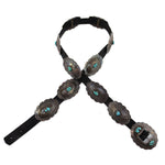 Richard "Shatka" Spencer (1890-1980) - Anglo - Turquoise and Sterling Silver Leather Concho Belt c. 1950s, 31.75" - 32.25" size waist