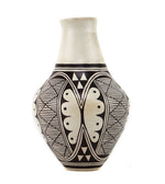 Helen Naha "Feather Woman" (1922-1993) - Hopi Vase with Fine Line Design c. 1970s, 8" x 5"
