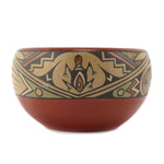 Lela (1895-1966) and Luther (1911-1987) Gutierrez - Santa Clara Polychrome Bowl with Pictorial Design c. 1950-60s, 3" x 5.25"