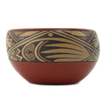 Lela (1895-1966) and Luther (1911-1987) Gutierrez - Santa Clara Polychrome Bowl with Pictorial Design c. 1950-60s, 3" x 5.25"