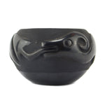 Rose Gonzales (1900-1989) - San Ildefonso Black Jar with Carved Avanyu Design c. 1940s, 3.75" x 5.5"
