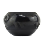 Rose Gonzales (1900-1989) - San Ildefonso Black Jar with Carved Avanyu Design c. 1940s, 3.75" x 5.5"