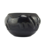 Rose Gonzales (1900-1989) - San Ildefonso Black Jar with Carved Avanyu Design c. 1940s, 3.75" x 5.5"