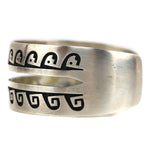 Alde Qumyintewa (1950-2004) - Hopi - Sterling Silver Overlay Bracelet with Snow Cloud Pictorials c. 1970-80s, size 7