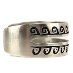Alde Qumyintewa (1950-2004) - Hopi - Sterling Silver Overlay Bracelet with Snow Cloud Pictorials c. 1970-80s, size 7