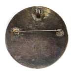 Mexican - Abalone and Silver Pin/Pendant c. 1950-60s, 2" diameter