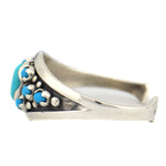 Sam Patania - Sleeping Beauty Turquoise Cluster and Sterling Silver Bracelet, size 6.25