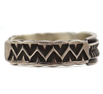 Emerson Bill - Navajo - Sterling Silver Bracelet with Deep Stamped Design c. 1960-70s, size 7.5