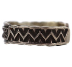 Emerson Bill - Navajo - Sterling Silver Bracelet with Deep Stamped Design c. 1960-70s, size 7.5