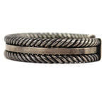 Steve Arviso (b. 1963) - Navajo - Sterling Silver Bracelet with Twist Design c. 1990s, size 7.5