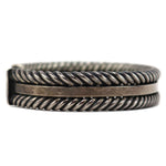 Steve Arviso (b. 1963) - Navajo - Sterling Silver Bracelet with Twist Design c. 1990s, size 7.5