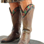 Pair of Wood Carved Figurines - (1.) Dee Flagg (1922-1999) - "Annie Oakley" with (Unsigned) Standing Man