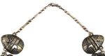 Ralph Tawangyaouma (1894-1972) - Hopi - Turquoise and Sterling Silver Overlay Necklace with Pictorial Design c. 1940-50s, 18.5" length