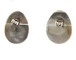 Allen Pooyouma (1922-2014) - Hopi - Turquoise and Sterling Silver Post Earrings c. 1950s, 1.25" x 1"